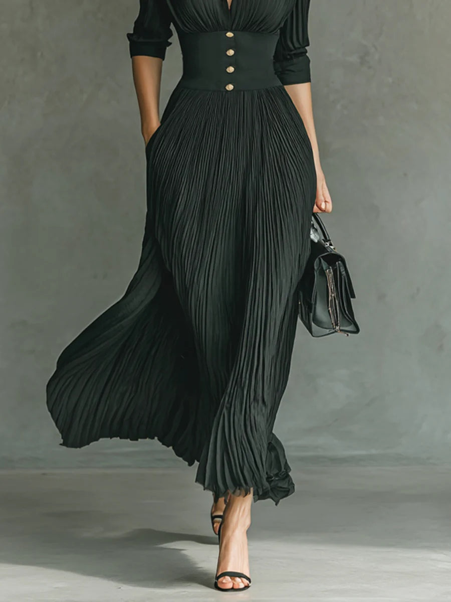 Celeste™ | Pleated Maxi Dress