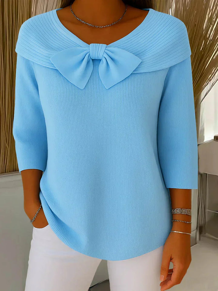 Lirya™ | Elegant knitted top with bow