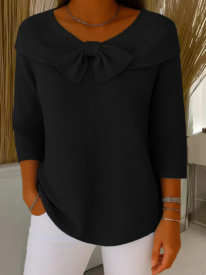 Lirya™ | Elegant knitted top with bow