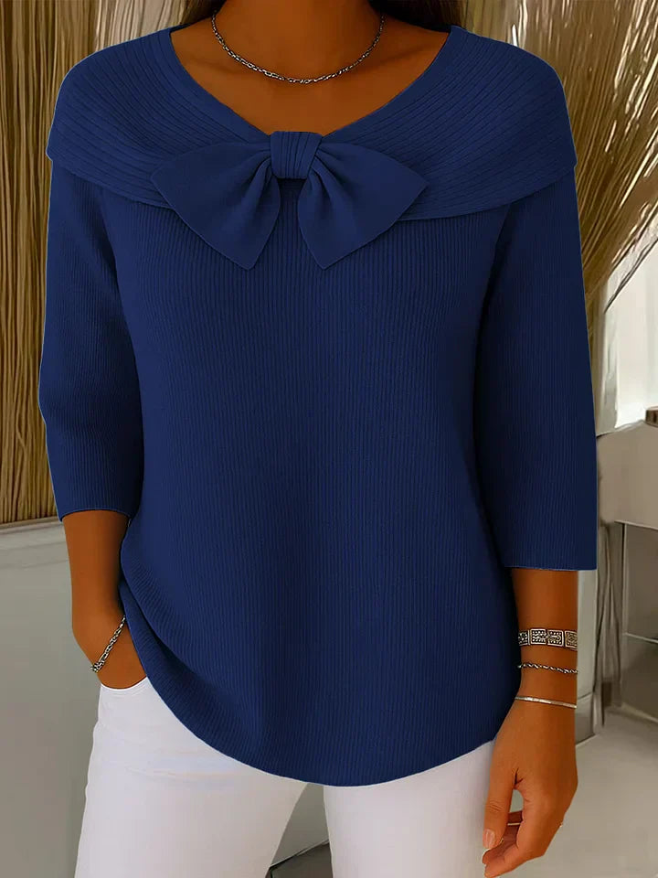 Lirya™ | Elegant knitted top with bow