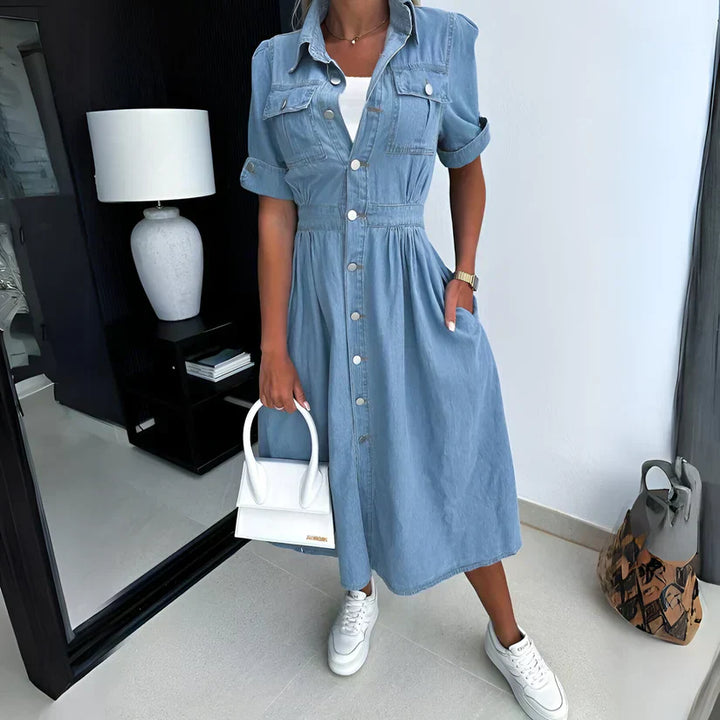 Summer | Women's Denim Midi Dress