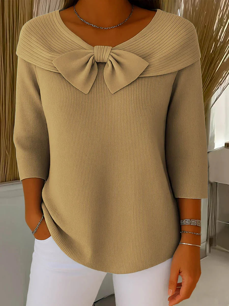 Liriavé – Feminine Bow Knit Pullover