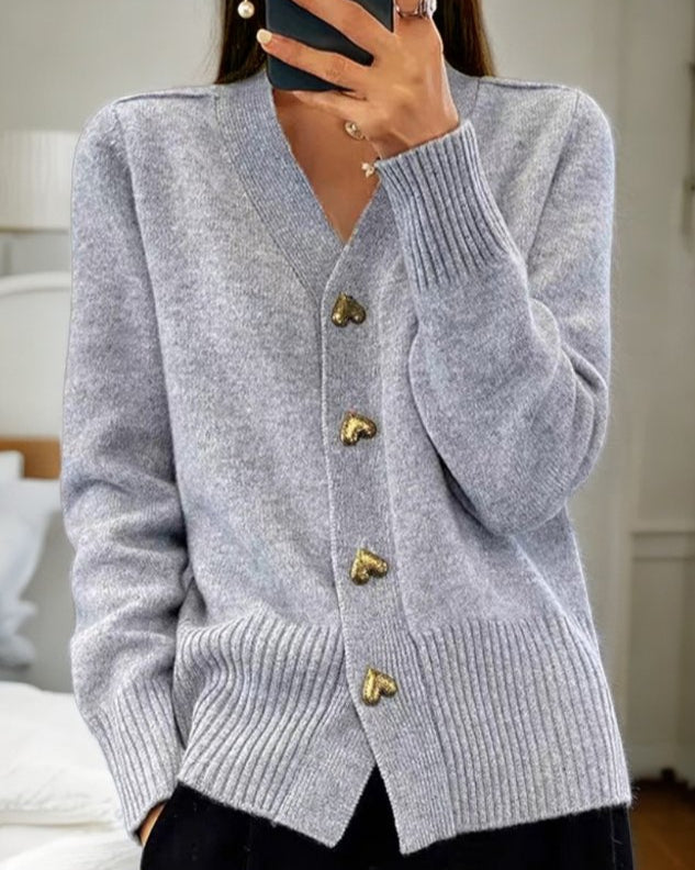 Avery | Elegant Cardigan with Heart Buttons